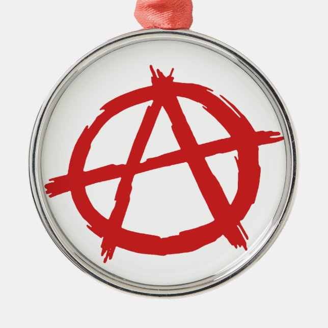 Red Anarchist A Symbol Anarchy Logo Metal Tree Decoration (Front)