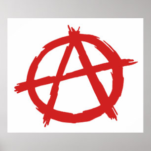 Red Anarchist A Symbol Anarchy Logo Poster