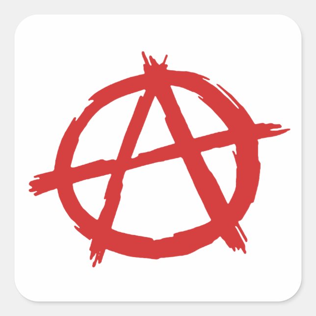 Red Anarchist A Symbol Anarchy Logo Square Sticker (Front)