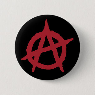 Red Anarchy Symbol 6 Cm Round Badge