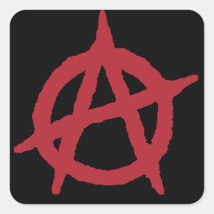 Red Anarchy Symbol Square Sticker