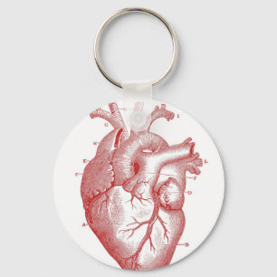 Red Anatomical Heart Key Ring