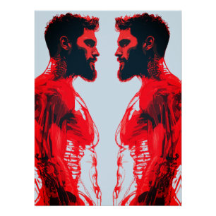 Red Anatomy – Abstract Human Muscle Study Poster