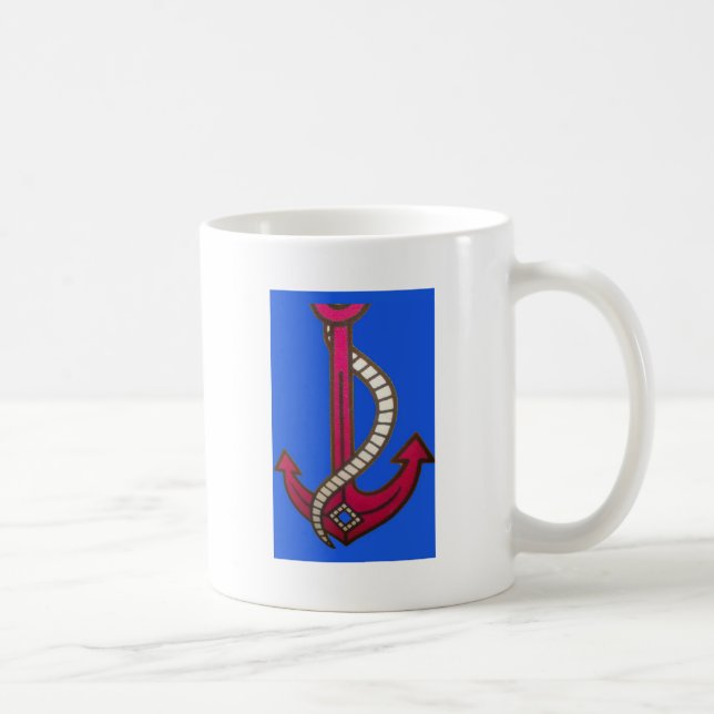 Red Anchor Art Print Coffee Mug (Right)