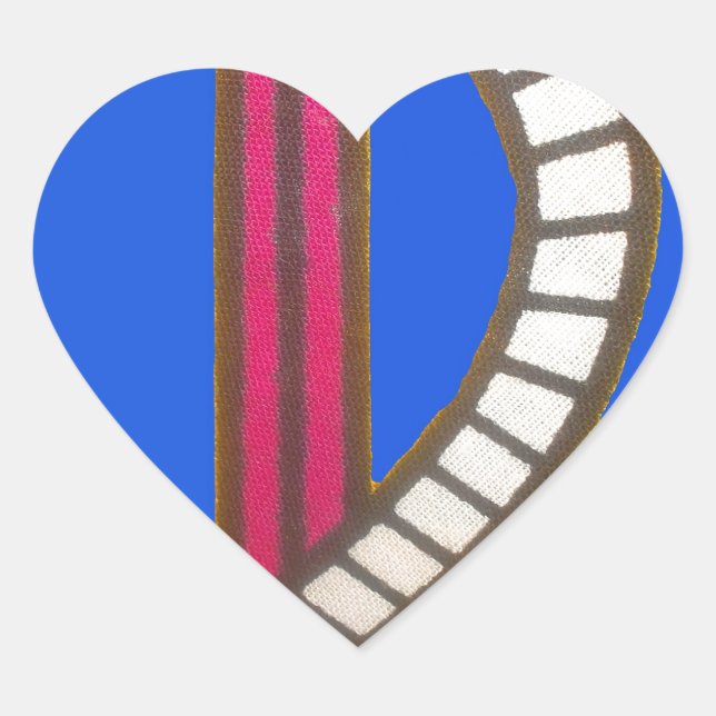 Red Anchor Art Print Heart Sticker (Front)