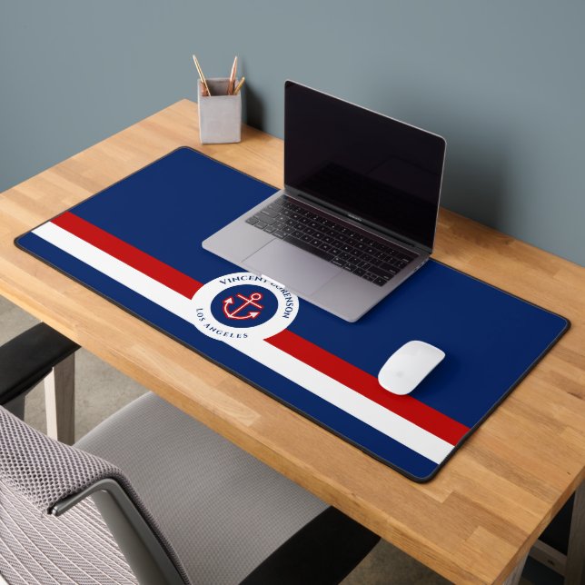 Red Anchor Boat Yacht Nautical Specialist Desk Mat (Office 2)