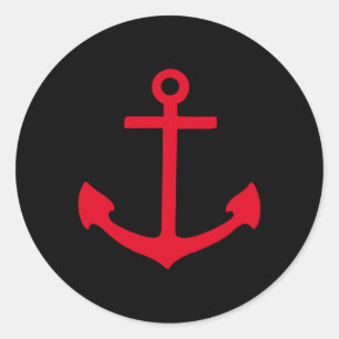 Red Anchor Classic Round Sticker