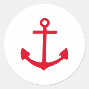 Red Anchor Classic Round Sticker