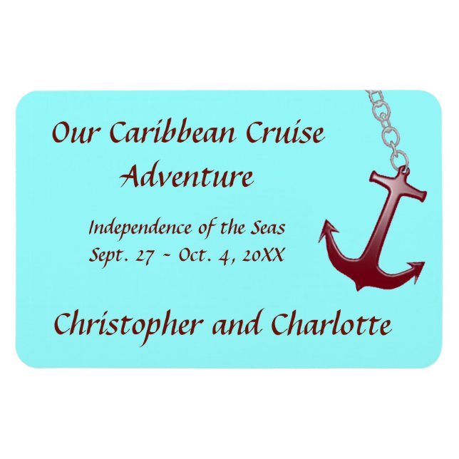 Red Anchor Hzt Stateroom Door Marker Magnet (Horizontal)