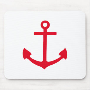 Red Anchor Mouse Mat