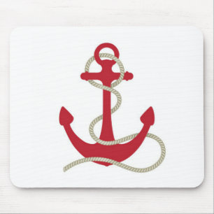 Red Anchor Mouse Mat