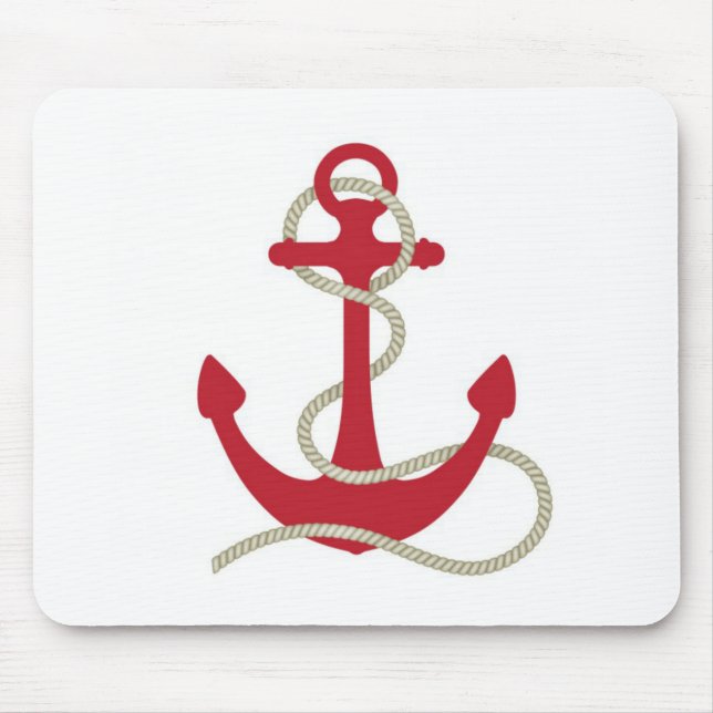 Red Anchor Mouse Mat (Front)