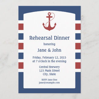 Red Anchor Nautical Rehearsal Dinner Invitations