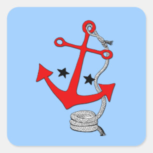 Red Anchors (for  ) Square Sticker