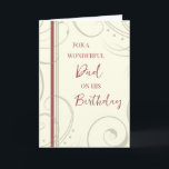 Red and Beige Dad Birthday Card<br><div class="desc">Birthday card for dad with modern and simple red and beige design and thoughtful verse.</div>