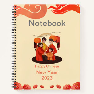 Red and Beige Happy Chinese New Year Notebook