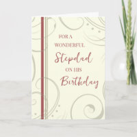 Red and Beige Stepdad Birthday