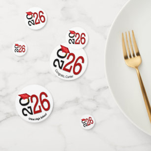 Red and Black 2026 Graduation Confetti
