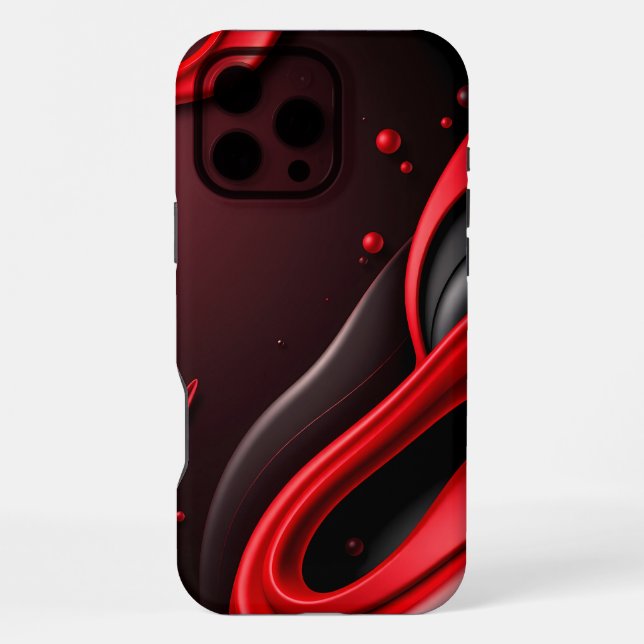 Red and Black 3D Gradient Mobile Backcover Case-Ma iPhone Case (Back)