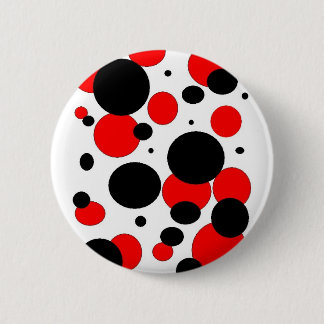 red and black 6 cm round badge