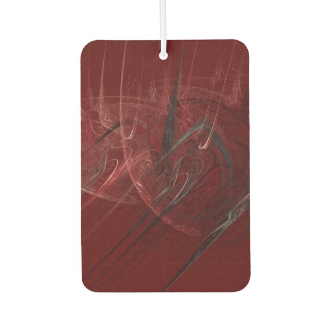 Red and Black abstract   Car Air Freshener (Front)