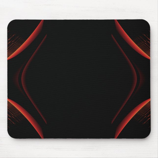 Red and Black Abstract Design. Mouse Mat (Front)