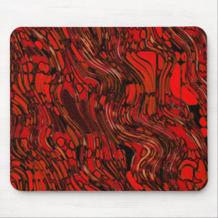 Red And Black Abstract Mouse Mat