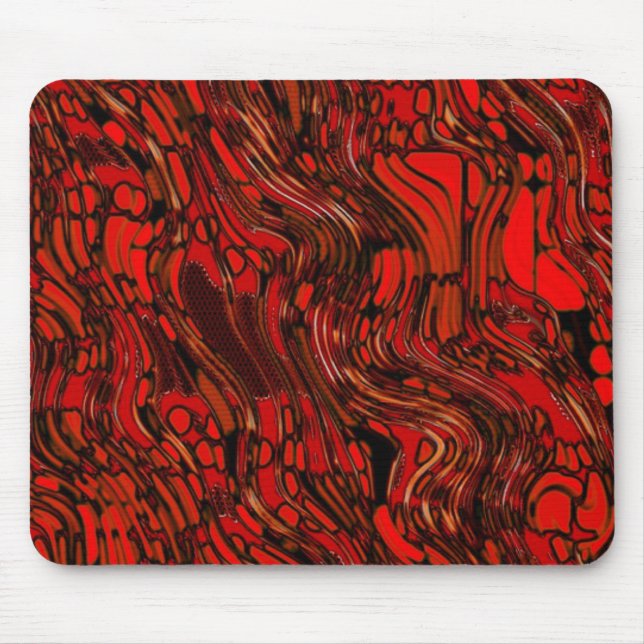 Red And Black Abstract Mouse Mat (Front)