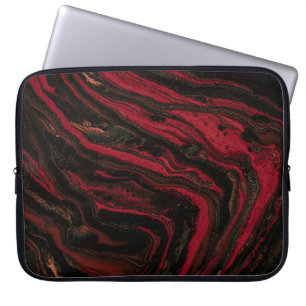 Red and black abstract painting laptop sleeve