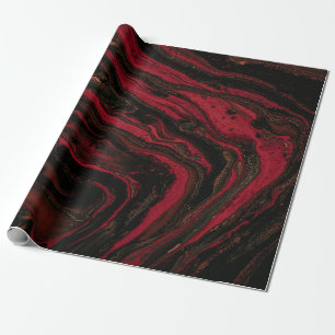 Red and black abstract painting wrapping paper