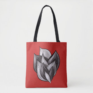 Red And Black Abstract Shapes Modern Minimalist Tote Bag