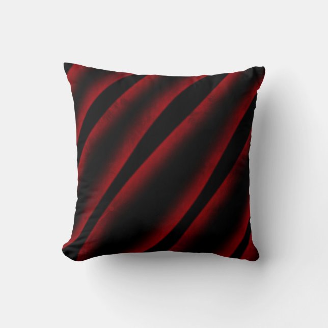 Red and black abstract throw pillow (Front)
