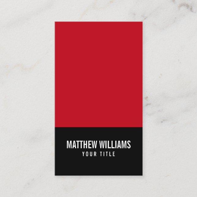 Red and black add your own logo modern generic business card (Front)