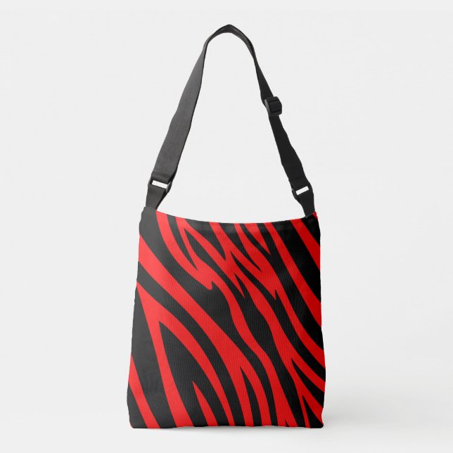 Red and Black animal print  Crossbody Bag (Front)