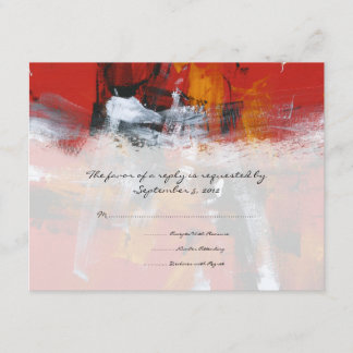 Red and Black Artistic Wedding RSVP