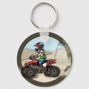 Red and Black ATV Kid Key Ring