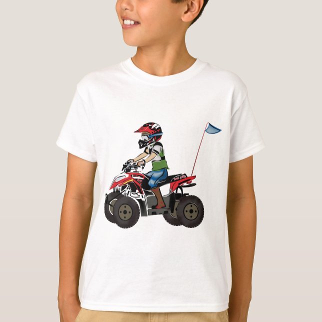 Red and Black ATV Kid T-Shirt (Front)