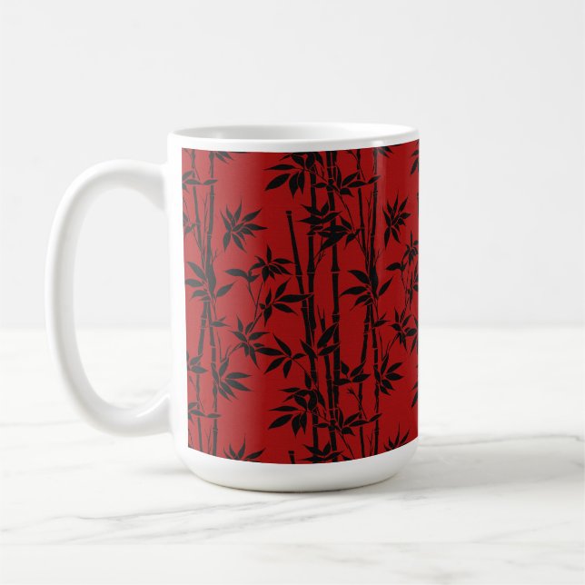 Red and Black Bamboo Coffee Mug (Left)