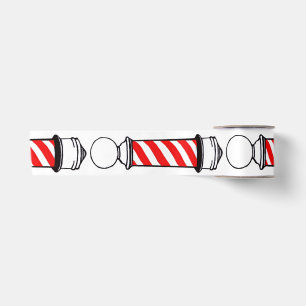 Red and Black Barber Pole Satin Ribbon
