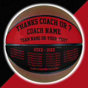 Red and Black Basketball for Coach, CHANGE COLORS