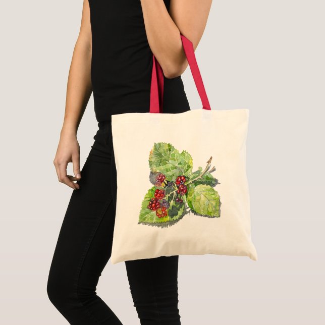 red and black blackberries tote bag (Front (Product))