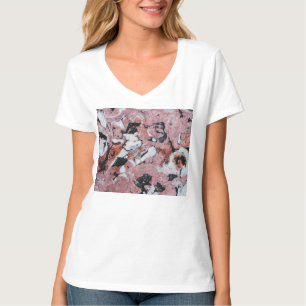 Red and Black Brecciated Marble Stone Texture with T-Shirt