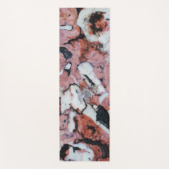 Red and Black Brecciated Marble Stone Texture with Yoga Mat (Front)