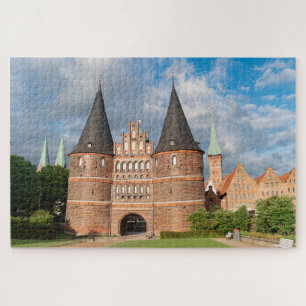 Red and black brick iconic Holstentor  Jigsaw Puzzle