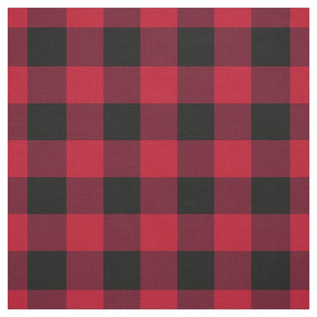 Red and Black Buffalo Check Fabric (Swatch)