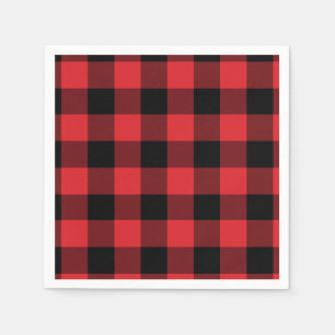 Red and Black Buffalo Check Pattern Napkin