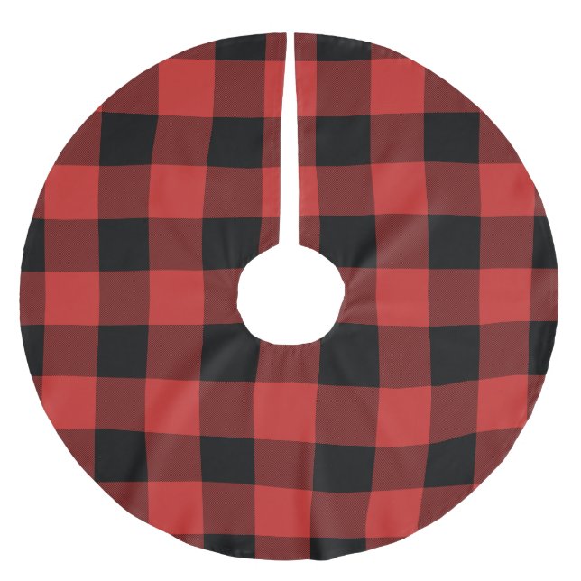 Red and Black Buffalo Check - Plaid Tree Skirt (Front)