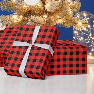 Red and Black Buffalo Check Seamless Pattern Wrapping Paper