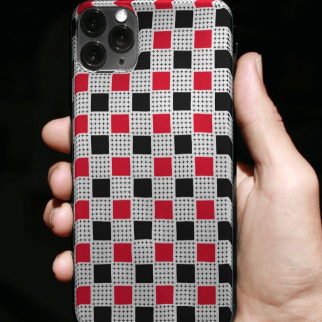 Red and black Buffalo plaid checkerboard pattern Case-Mate iPhone Case (Creator Uploaded)