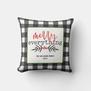 Red and Black Buffalo Plaid Christmas Cushion